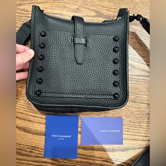 Rebecca Minkoff black cross body bag with stud detail - Picture 1 of 8
